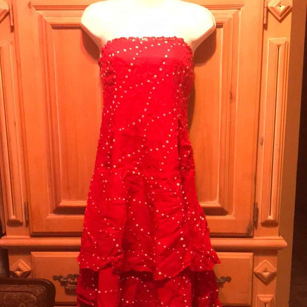 Red Strapless Kids Dress